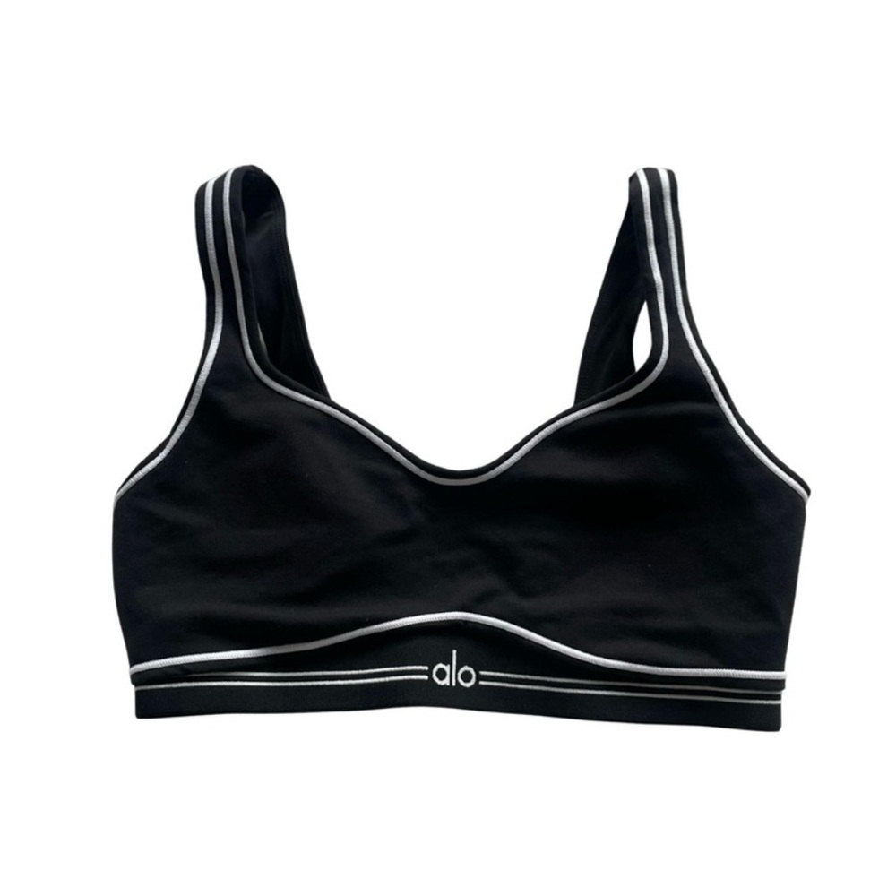 🆕💕ALO YOGA Airbrush Heart Trob Bra • BLACK & WHITE • MEDIUM • NWOT - Picture 2 of 8